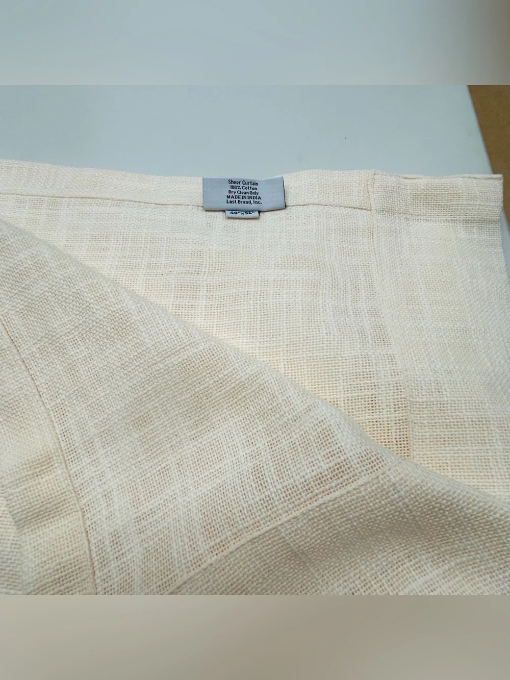 QUINCE Set Of 2 48x96 Cotton Sheer Curtains Ivory 8949